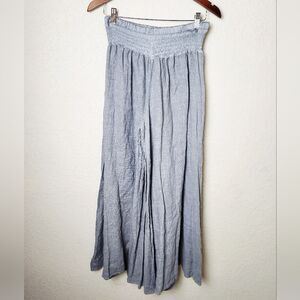 Puro Lino Linen Wide Leg Palazzo Pants Made In Italy Gray Size S/M New